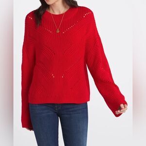STITCHES&STRIPES
Coquetta Pointelle Sweater red size M‎ NWT